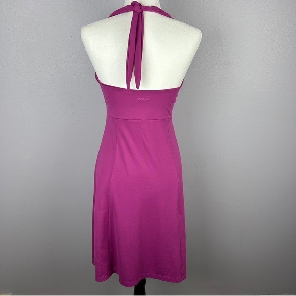 Patagonia Athletic Neck Tie A Line Knee Length Dress Medium Fuchsia - Picture 9 of 13